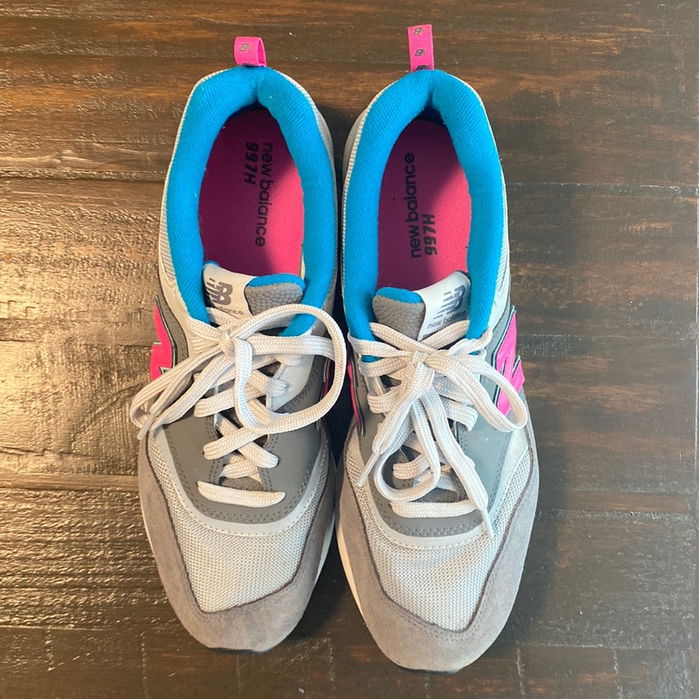 Gray, pink and blue New Balance 997H